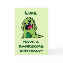 Personalised Kids Dinosaur Birthday Card