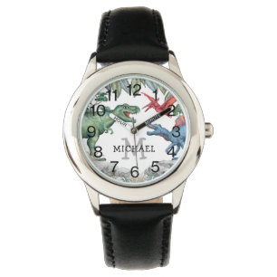 Personalised Kids Dinosaur Name Watch