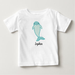 Personalised Kids Dolphin Girls Baby T-Shirt