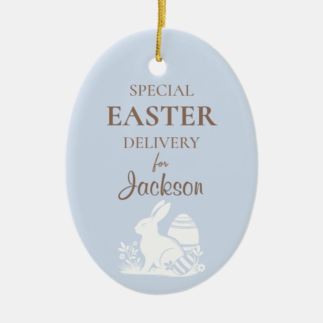Personalised Kids Easter Basket Tag Ornament (Front)