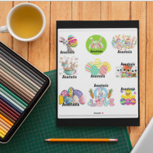 Personalised Kids Easter Custom-Cut Vinyl Sticker