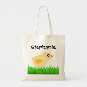 Personalised Kid's Easter Egg Hunt Cute Chick Tote Bag
