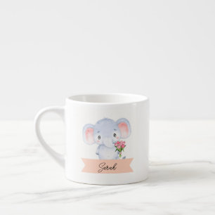Personalised kids elephant espresso cup