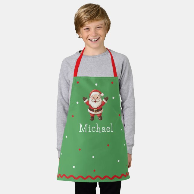 Personalised Kids Festive Christmas Baking  Apron (Worn)