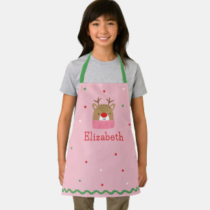 Personalised Kids Festive Reindeer Christmas  Apron