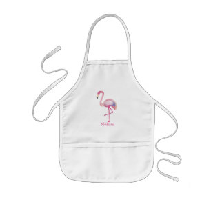 Personalised Kids Flamingo Pink Summer Monogram Apron