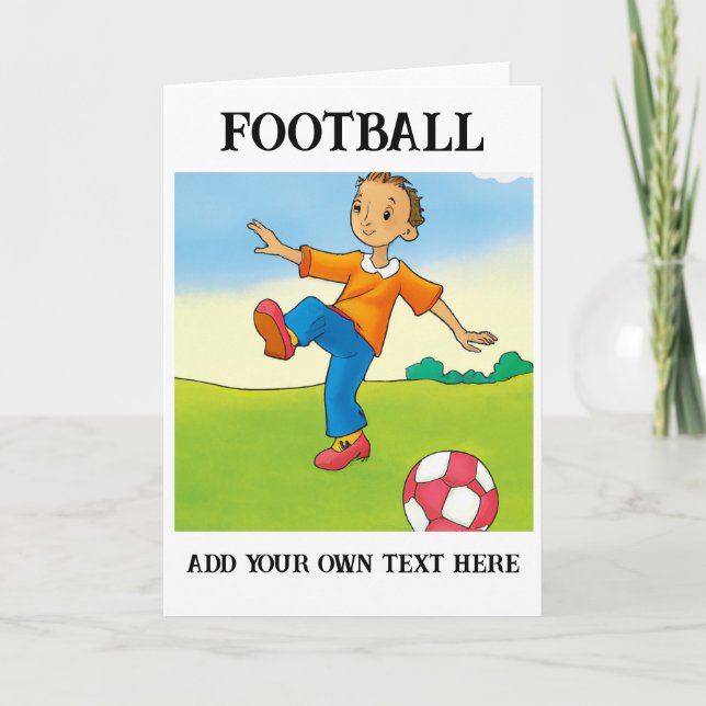 Personalised Kid's Football Greeting Card (Front)