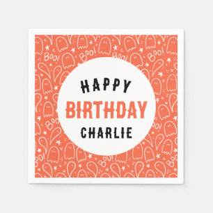 Personalised Kids Halloween Birthday Party Napkin