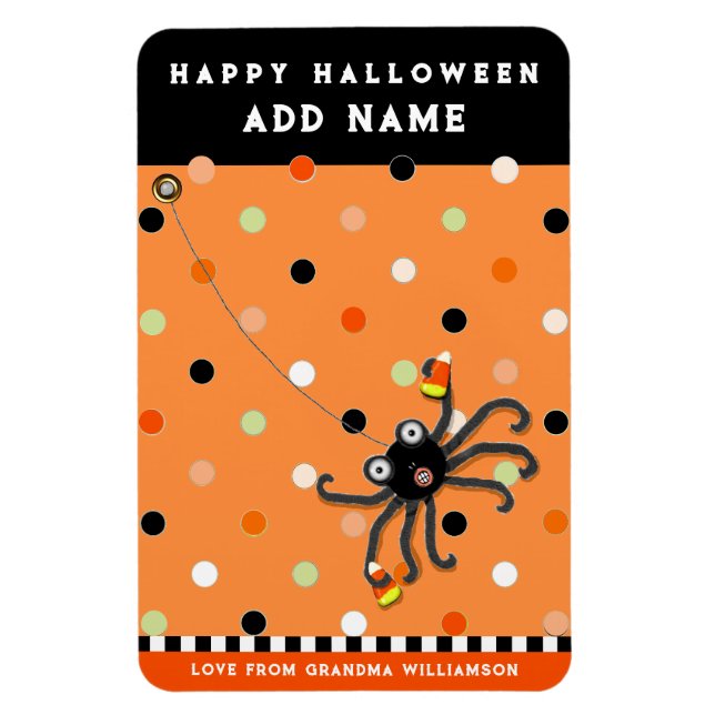 Personalised Kid's Halloween Card Magnet (Vertical)