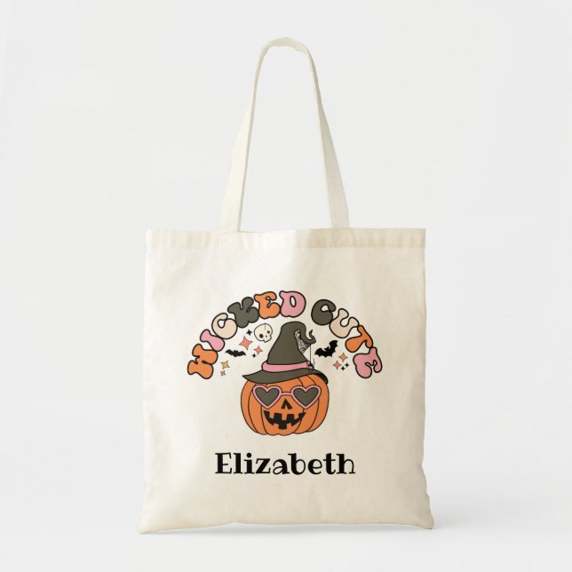 Personalised Kids Halloween Treat Bag Wicked Cute (Front)