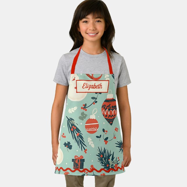 Personalised Kids Holiday Baking  Apron (Insitu)