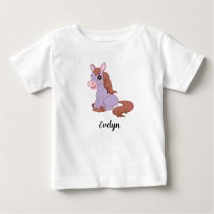 Personalised Kids Horse Girls Baby T-Shirt