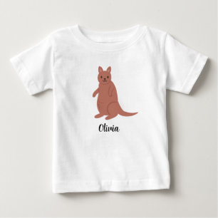 Personalised Kids Kangaroos Girls Baby T-Shirt