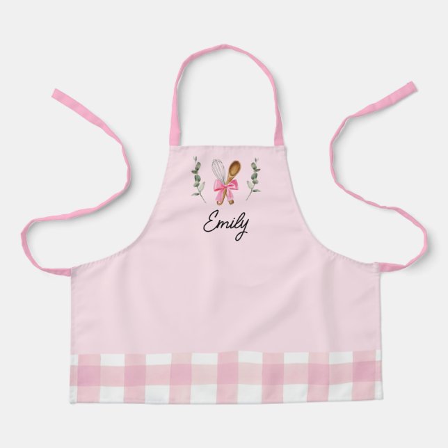 Personalised Kids Kitchen Pink Little Baker Apron (Front)