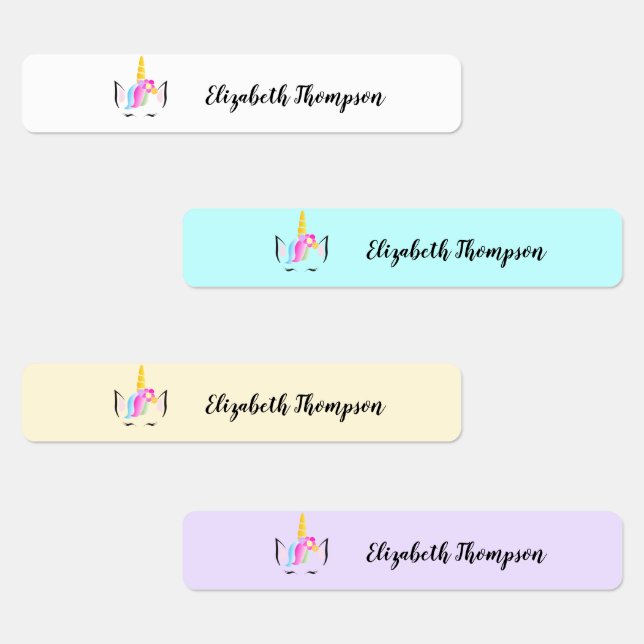Personalised kids label Cute Unicorn (Group)