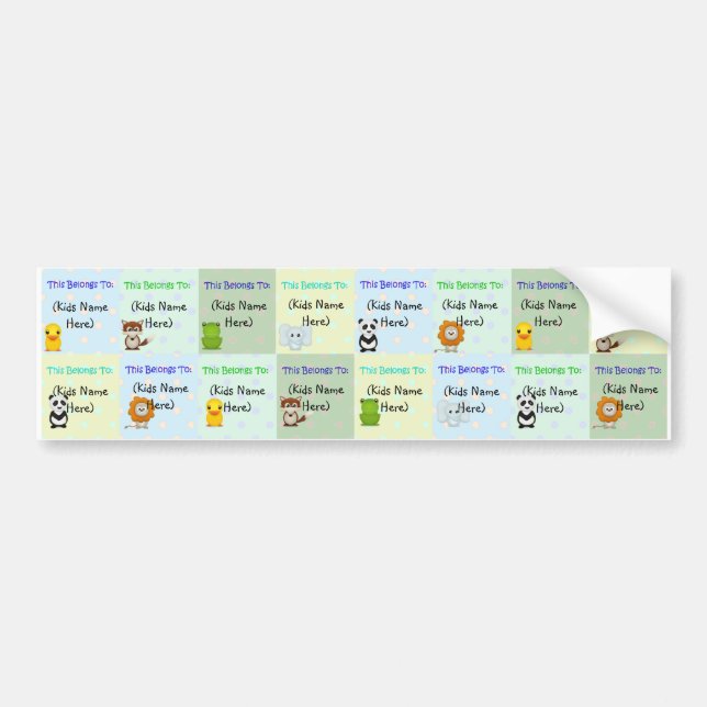 Personalised Kids Labels, Waterproof Baby Stickers (Front)