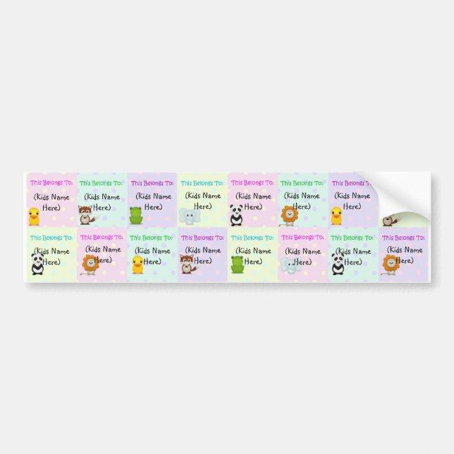 Personalised Kids Labels, Waterproof Baby Stickers (Front)