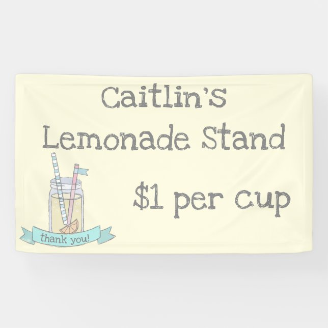 Personalised Kids Lemonade Stand Banner (Horizontal)