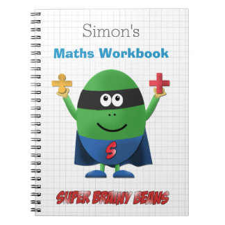 Personalised kids maths workbook notebook