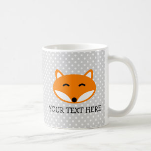 Personalised kids mug with cute red fox design