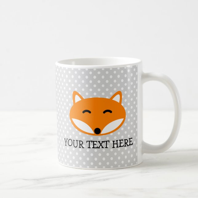Personalised kids mug with cute red fox design (Right)