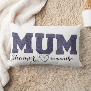 personalised kids name embroidered mother's day  lumbar cushion