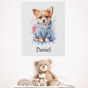Personalised Kids Name Faux Wrapped Canvas Print