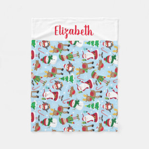Personalised Kids Name Santa Christmas Fleece Blanket