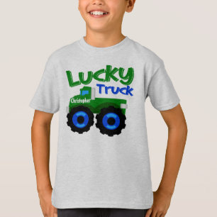 Personalised Kid's Name St. Patrick's Day Truck T-Shirt