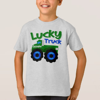 Personalised Kid's Name St. Patrick's Day Truck T-Shirt