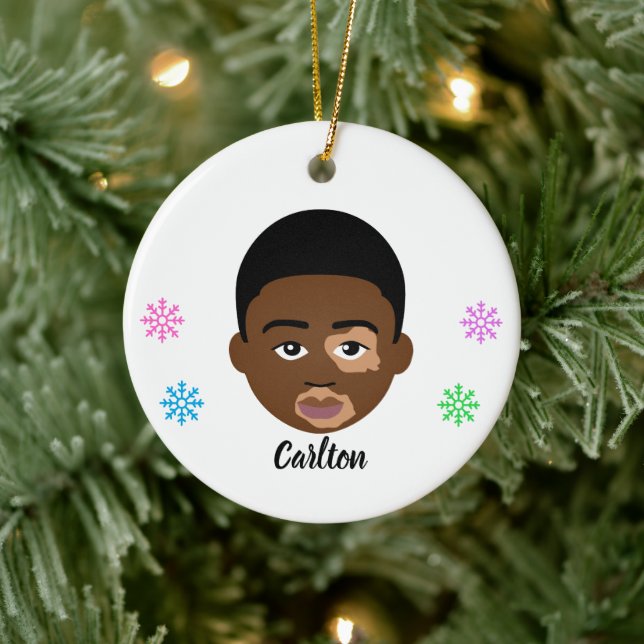 Personalised Kids Natural Hair Ceramic Ornament (Tree)