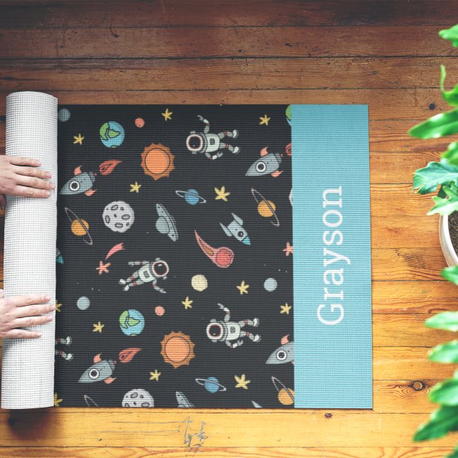 Personalised Kids Outer Space Theme Yoga Mat (Creator Uploaded)
