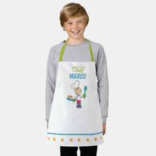 Personalised Kids Pancake Chef Apron With Stars