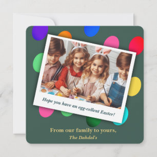 Personalised Kids Photo Egg Punny Wishes Easter Holiday Card
