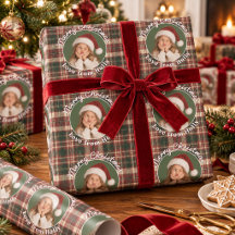 Personalised Kids Photo Tartan Plaid Christmas