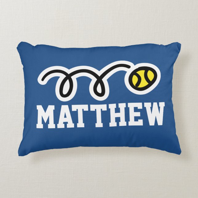 Personalised kids pillow with cute tennis ball (Front)