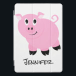 Personalised Kids Pink Pig Cute Little Pigs Animal iPad Pro Cover<br><div class="desc">Personalised Kids Pink Pig Cute Little Pigs Animal iPad Smart Cover. A sweet little cartoon pig pattern in pink white and black. Fun barnyard animal theme for a little girls electronic accessories.</div>