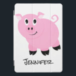 Personalised Kids Pink Pig Cute Little Pigs Animal iPad Pro Cover<br><div class="desc">Personalised Kids Pink Pig Cute Little Pigs Animal iPad Smart Cover. A sweet little cartoon pig pattern in pink white and black. Fun barnyard animal theme for a little girls electronic accessories.</div>