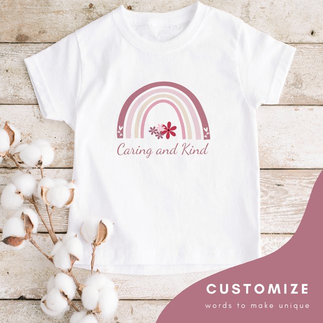 Personalised Kids Rainbow Floral T-Shirt (Creator Uploaded)