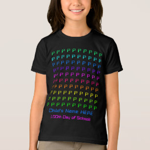 Personalised Kids Rainbow, Fun 100th Day of School Tri-Blend Shirt