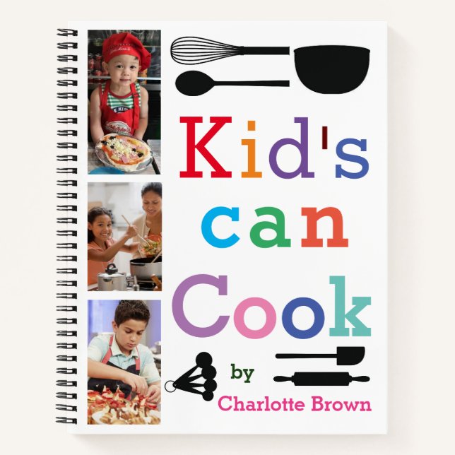 Personalised Kids Recipe Book - Add Your Photo's (Front)