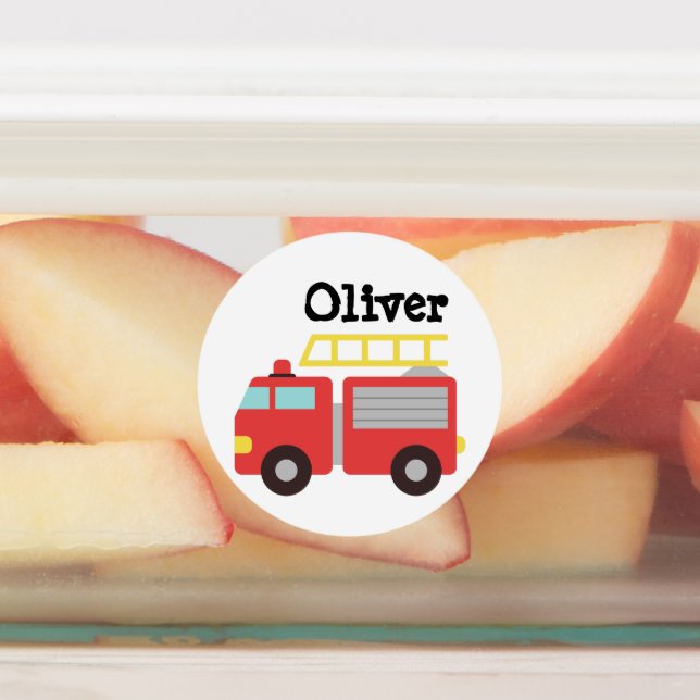 Personalised Kids Red Fire Truck (Affixed)