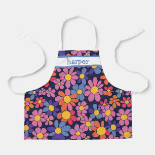 Personalised Kids Retro Flower Apron