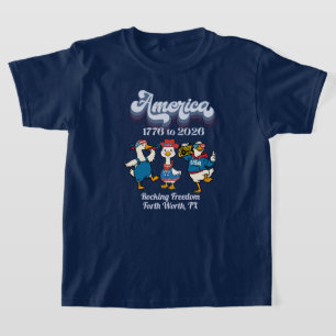 Personalised Kids Rocking Freedom 1776-2026 T-Shirt
