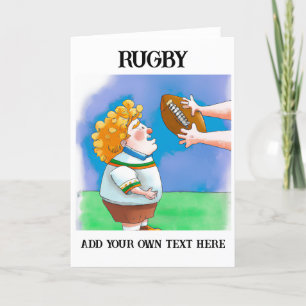 Personalised Kid's Rugby Greeting Card