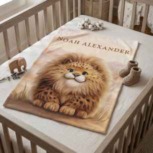 Personalised Kids Safari Cute Fluffy Leopard Fleece Blanket