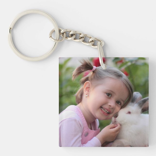 Personalised Kids Single Photo Key Ring (Front)