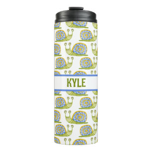 Personalised Kid's Snail Patterned Thermal Tumbler