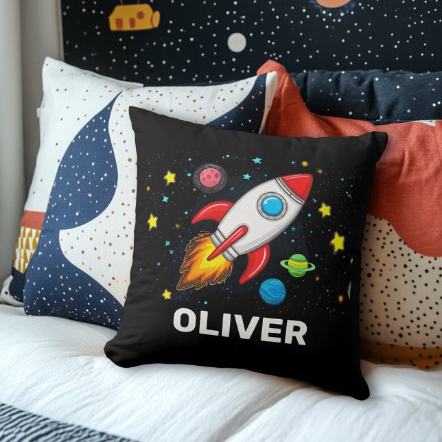 Personalised Kids Space Rocket Cushion (Creator Uploaded)