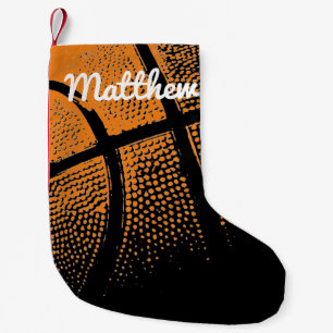 Personalised kids sports basketball Holiday design Small Christmas Stocking